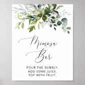 Grünpflanzen, Eukalyptus-Blätter, Boho, Mimosa Bar Poster (Vorne)