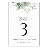 Grünpflanzen, Eukalyptus-Blätter, Boho, Tischnumme Tischnummer (Vorderseite)