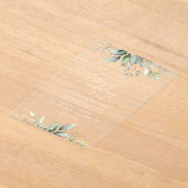 Grünpflanzen, Eukalyptus-Blätter, Botanische Hochz Acryleinladungen (Ablage )