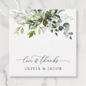 Grünpflanzen, Eukalyptus-Blätter, Botanische Hochz Geschenkanhänger (Vorderseite)