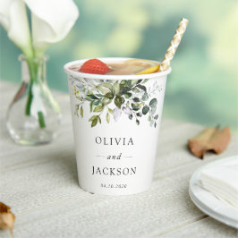 Grünpflanzen, Eukalyptus-Blätter, Botanische Hochz Pappbecher