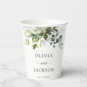 Grünpflanzen, Eukalyptus-Blätter, Botanische Hochz Pappbecher (Rückseite)