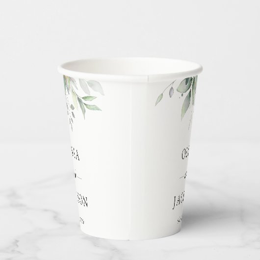 Grünpflanzen, Eukalyptus-Blätter, Botanische Hochz Pappbecher (Rechts)