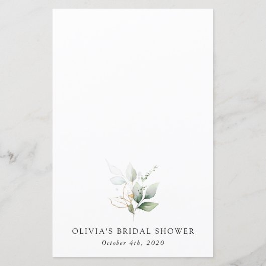 Grünpflanzen, Eukalyptus-Blätter, Brautparty (Rückseite)