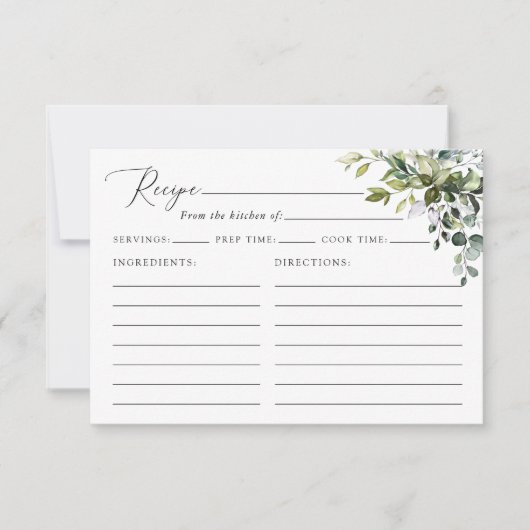 Grünpflanzen, Eukalyptus-Blätter, Brautparty Rezep (Vorderseite)