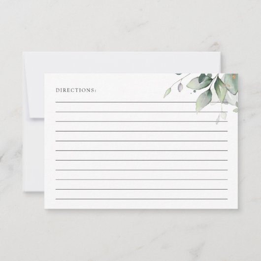 Grünpflanzen, Eukalyptus-Blätter, Brautparty Rezep (Rückseite)