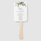 Grünpflanzen, Eukalyptus-Blätter, Hochzeitsprogram Fächer (Vorderseite)