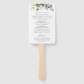 Grünpflanzen, Eukalyptus-Blätter, Hochzeitsprogram Fächer (Rückseite)