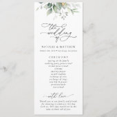 Grünpflanzen, Eukalyptus-Blätter, Hochzeitsprogram Programm (Vorderseite)