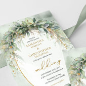 Grünpflanzen Eukalyptus Blattgold Hochzeit Einladung