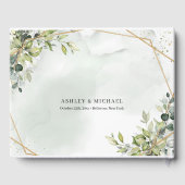 Grünpflanzen Eukalyptus Blattgold Hochzeit Gästebuch (Rückseite)