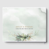 Grünpflanzen Eukalyptus Blattgold Hochzeit Gästebuch (Rückseite)