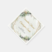 Grünpflanzen Eukalyptus Blattgold Hochzeit Serviette (Ecke)