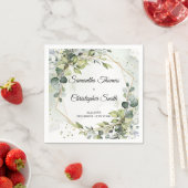 Grünpflanzen Eukalyptus Blattgold Hochzeit Serviette (Beispiel)