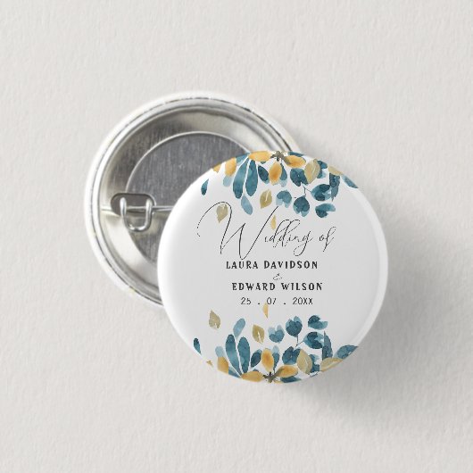 Grünpflanzen-Eukalyptus-Grüngartenpapier Button (Vorne & Hinten)