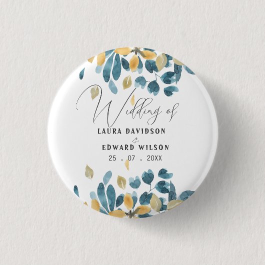 Grünpflanzen-Eukalyptus-Grüngartenpapier Button (Vorderseite)