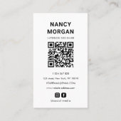 Grünpflanzen Eukalyptus Monogramm QR-Code Visitenkarte (Rückseite)