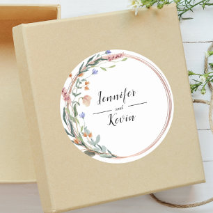 Grünpflanzen Eukalyptus Personalisierte Hochzeit Runder Aufkleber