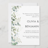 Grünpflanzen | Eukalyptus Wedding Invasion Einladung (Vorderseite)