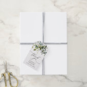Grünpflanzen, Eukalyptusblätter, Boho, Taufe Geschenkanhänger (Mit Garn)