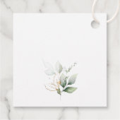 Grünpflanzen, Eukalyptusblätter, Boho, Taufe Geschenkanhänger (Rückseite)