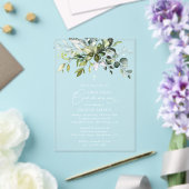 Grünpflanzen, Eukalyptusblätter, Erstkommunion Acryleinladungen (In Situ (Hochzeit))