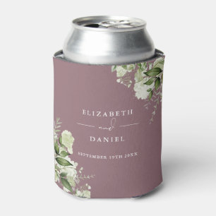 Grünpflanzen Floral Elegant Mauve Hochzeit Dosenkühler