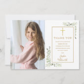 Grünpflanzen Foto Gold Bestätigung Dankeskarte (Vorderseite)