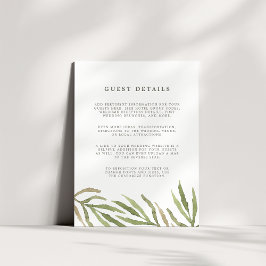 Grünpflanzen | Gast Details Umschließungskarte Begleitkarte
