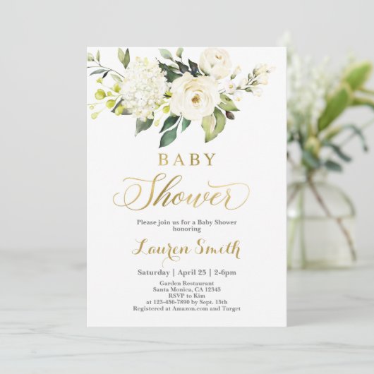 Grünpflanzen Gender Neutral Baby Shower Einladung (Stehend Vorderseite)