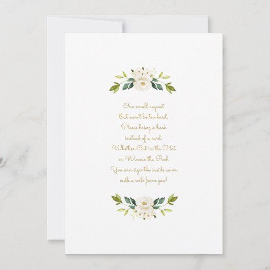 Grünpflanzen Gender Neutral Baby Shower Einladung (Rückseite)