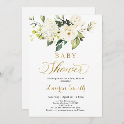 Grünpflanzen Gender Neutral Baby Shower Einladung (Vorne/Hinten)