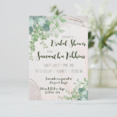 Grünpflanzen, Gold und Elfenbein-Brautparty Einladung (Stehend Vorderseite)