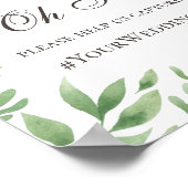 Grünpflanzen. Hashtag-Instagramm für grüne Hochzei Poster (Ecke)