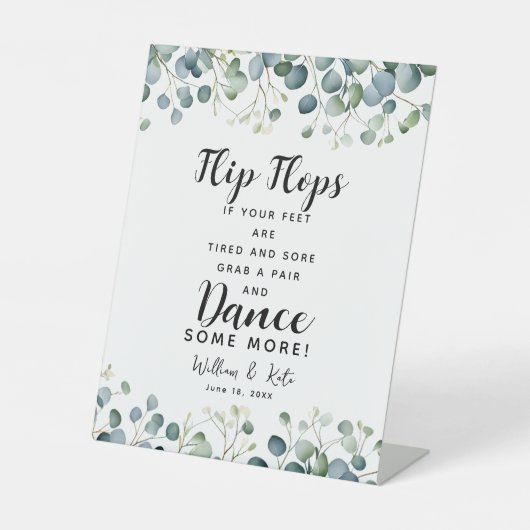 Grünpflanzen Hochzeitskippe Hochzeitszeichen Sockelschild (Vorderseite)