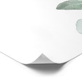 Grünpflanzen Hochzeitstag Begrüßungszeichen Poster (Ecke)