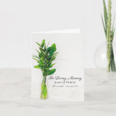 Grünpflanzen im Vase Funeral-Beileid Dankeskarte (Vorderseite)