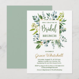 Grünpflanzen im Wasser Bridal Brunch Einladung