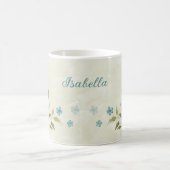 Grünpflanzen in blauen Blume Kaffeetasse (Mittel)