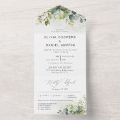 Grünpflanzen in einer Hochzeitsfeier All In One Einladung (Innen Boden)