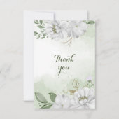 Grünpflanzen in weißen Blume Dankeskarte (Vorderseite)