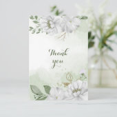 Grünpflanzen in weißen Blume Dankeskarte (Stehend Vorderseite)