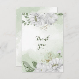 Grünpflanzen in weißen Blume Dankeskarte