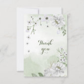 Grünpflanzen in weißen Blume Dankeskarte (Vorderseite)