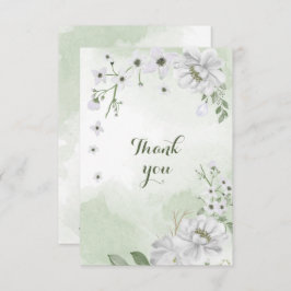 Grünpflanzen in weißen Blume Dankeskarte