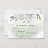 Grünpflanzen in weißen Blume RSVP Karte (Vorderseite)