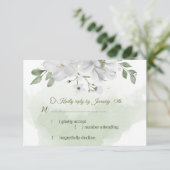 Grünpflanzen in weißen Blume RSVP Karte (Stehend Vorderseite)