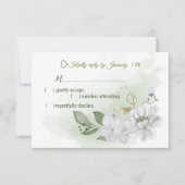 Grünpflanzen in weißen Blume RSVP Karte (Vorderseite)