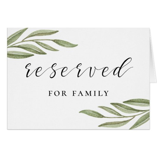 Grünpflanzen Kalligrafie Hochzeitszeichen vorbehal (Vorderseite (Horizontal))