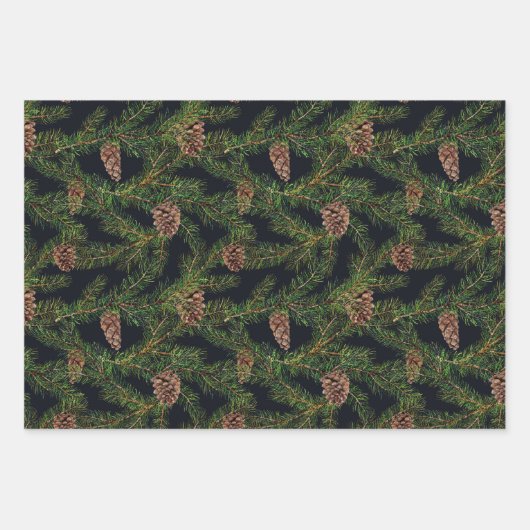 Grünpflanzen. Kiefer, Kegel, Tanne Geschenkpapier Set (Vorderseite 2)
